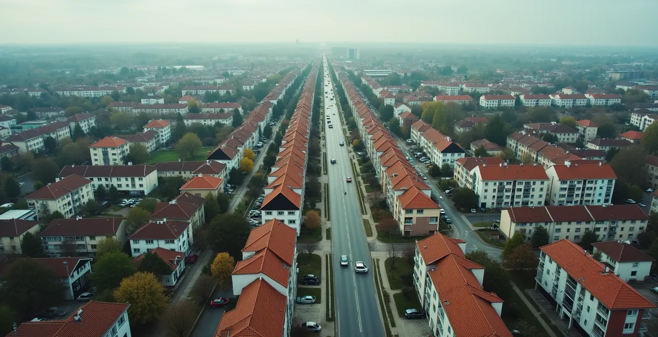 Visuelle Darstellung des demografischen Wandels mit Alterspyramide und regionalen Unterschieden in Deutschland.