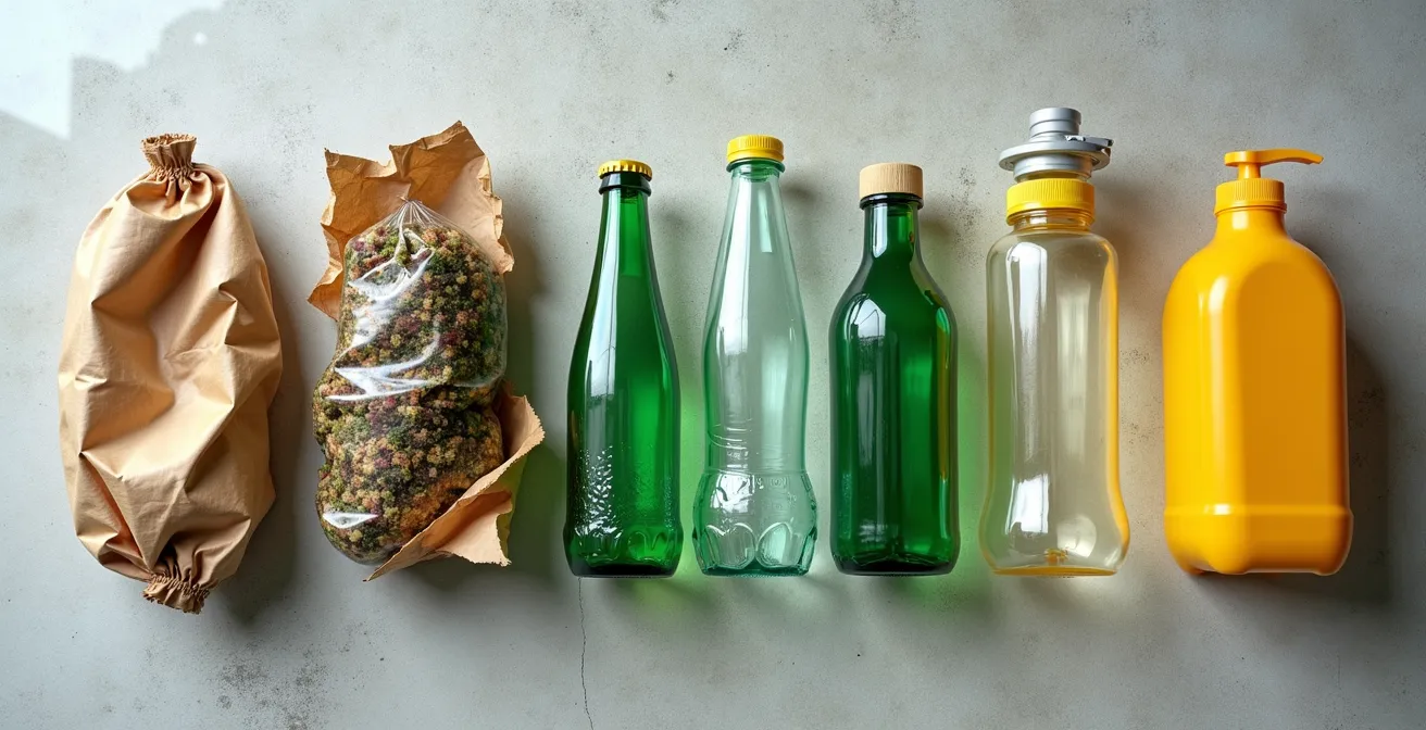 Übersichtliche Darstellung des deutschen Mülltrennungssystems mit verschiedenen Abfallarten