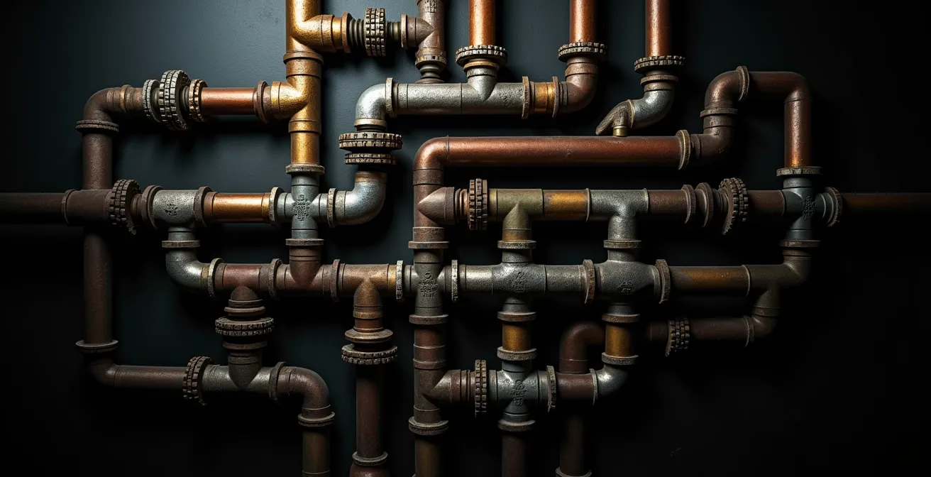 Symbolische Darstellung der geopolitischen Verstrickungen durch Energieabhängigkeit