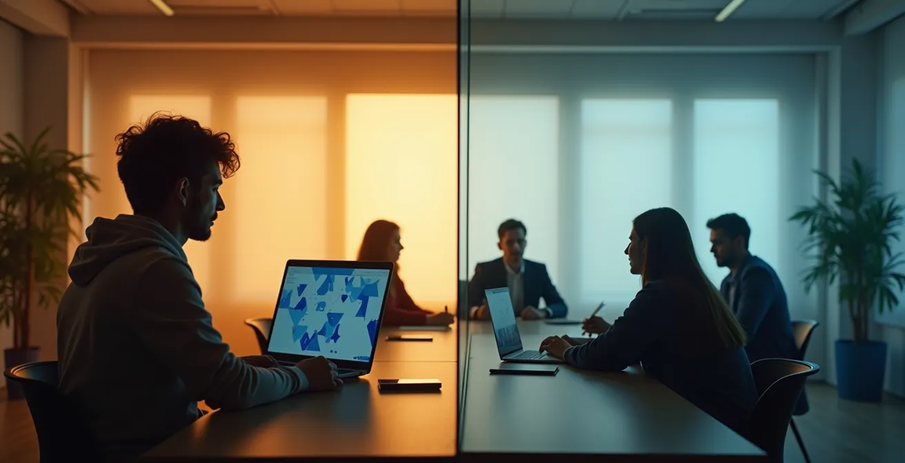 Moderne hybride Lernumgebung mit Online- und Präsenz-Elementen