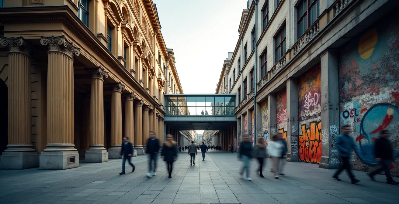 Kontrast zwischen Staatstheater und alternativer Kunstszene in Deutschland