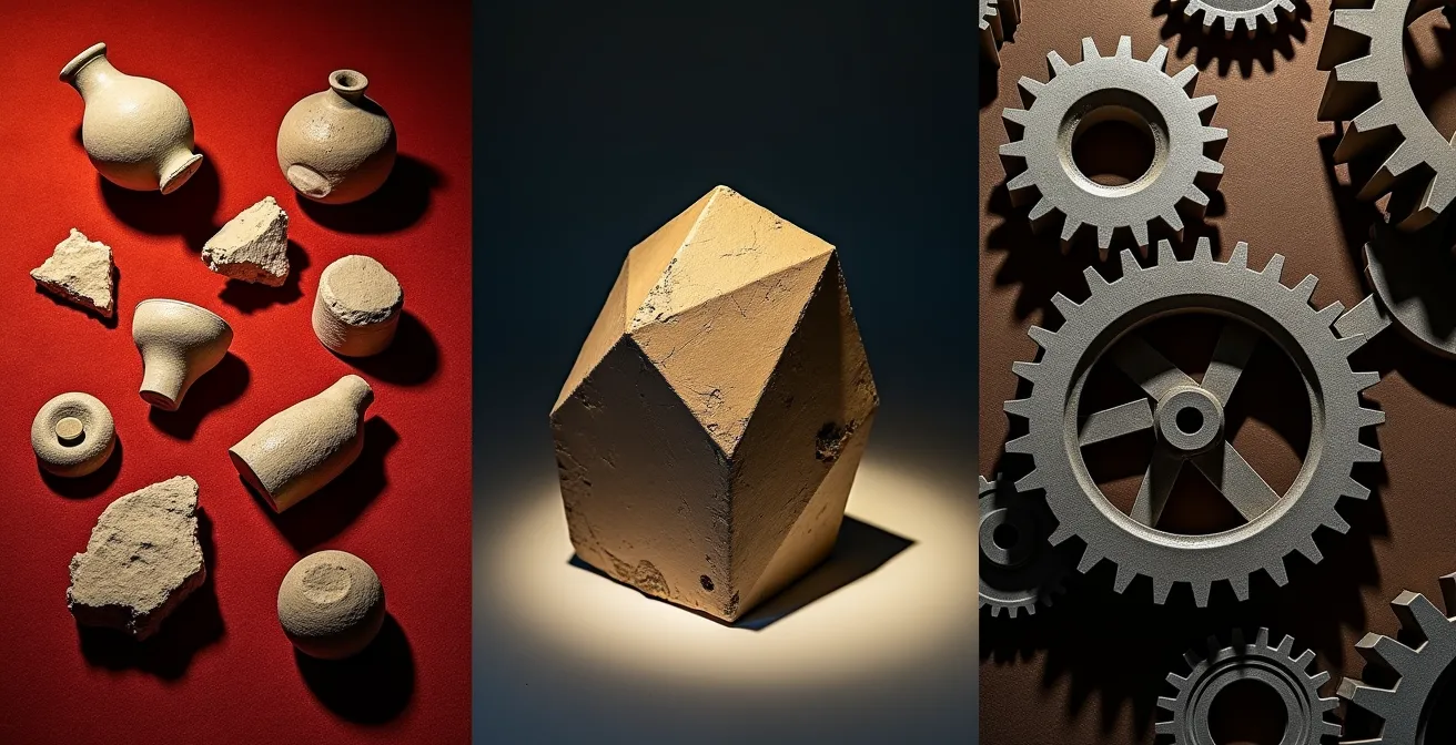 Collage verschiedener Museumserlebnisse von Kunst bis Technik