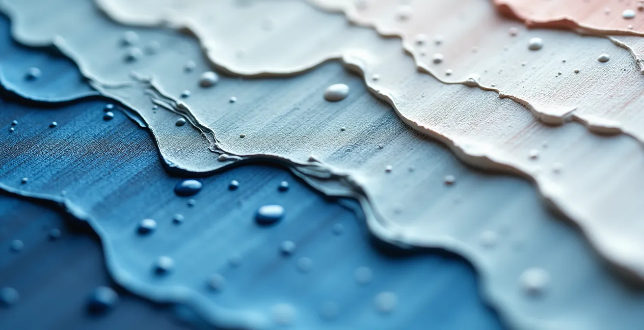 Makroaufnahme von Farbtexturen auf einer Leinwand